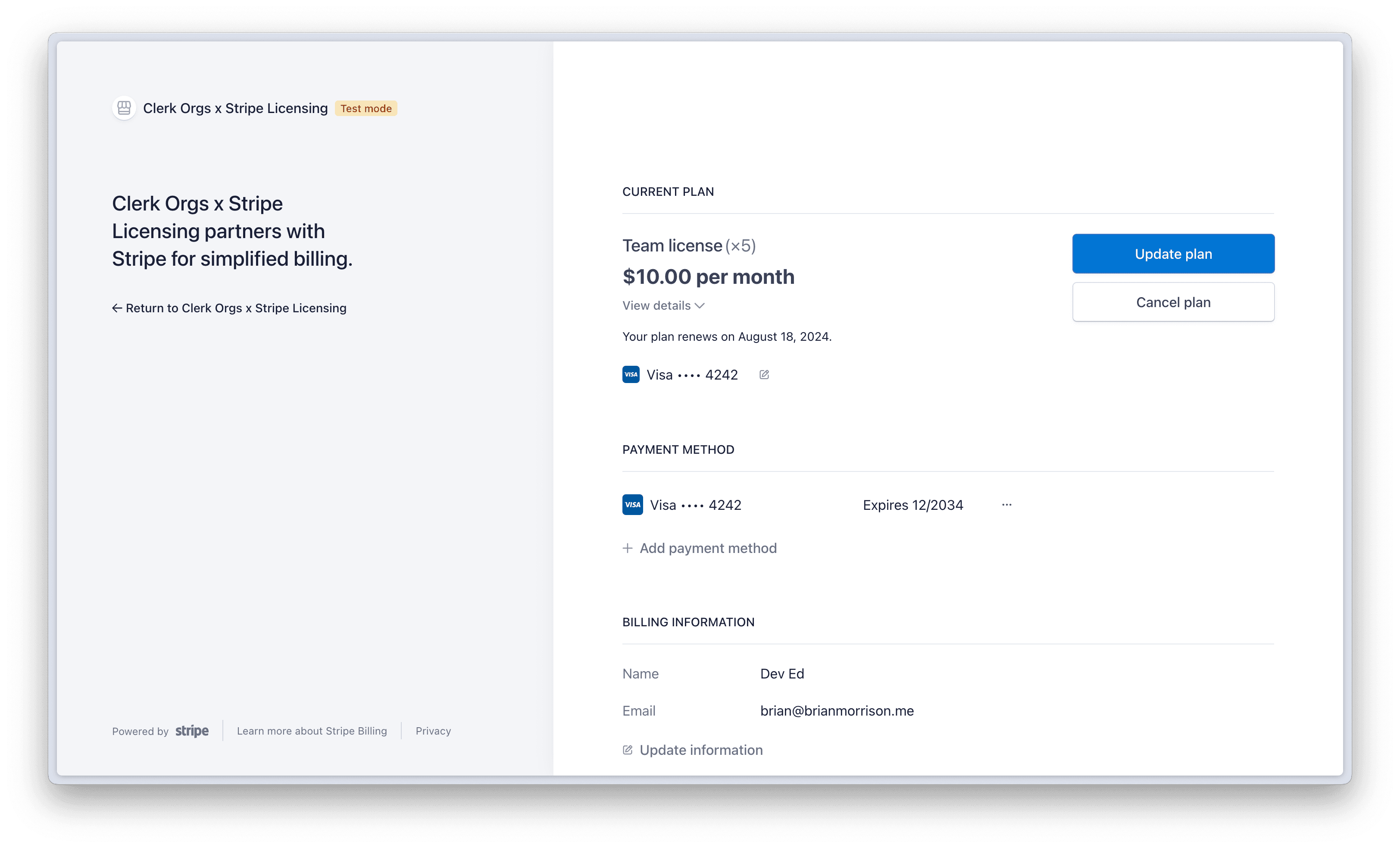 The Stripe Customer Portal.