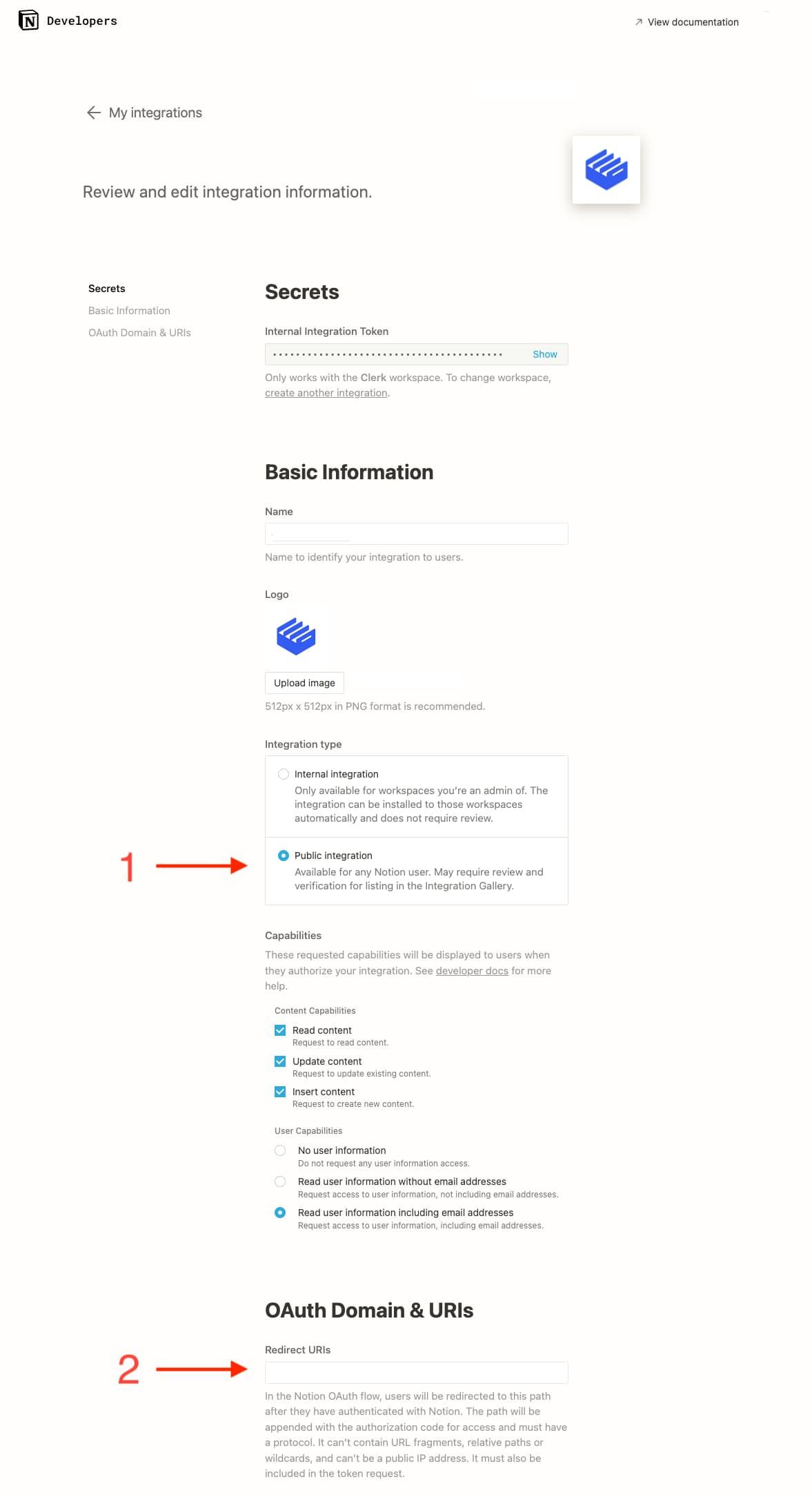 Configuring integration