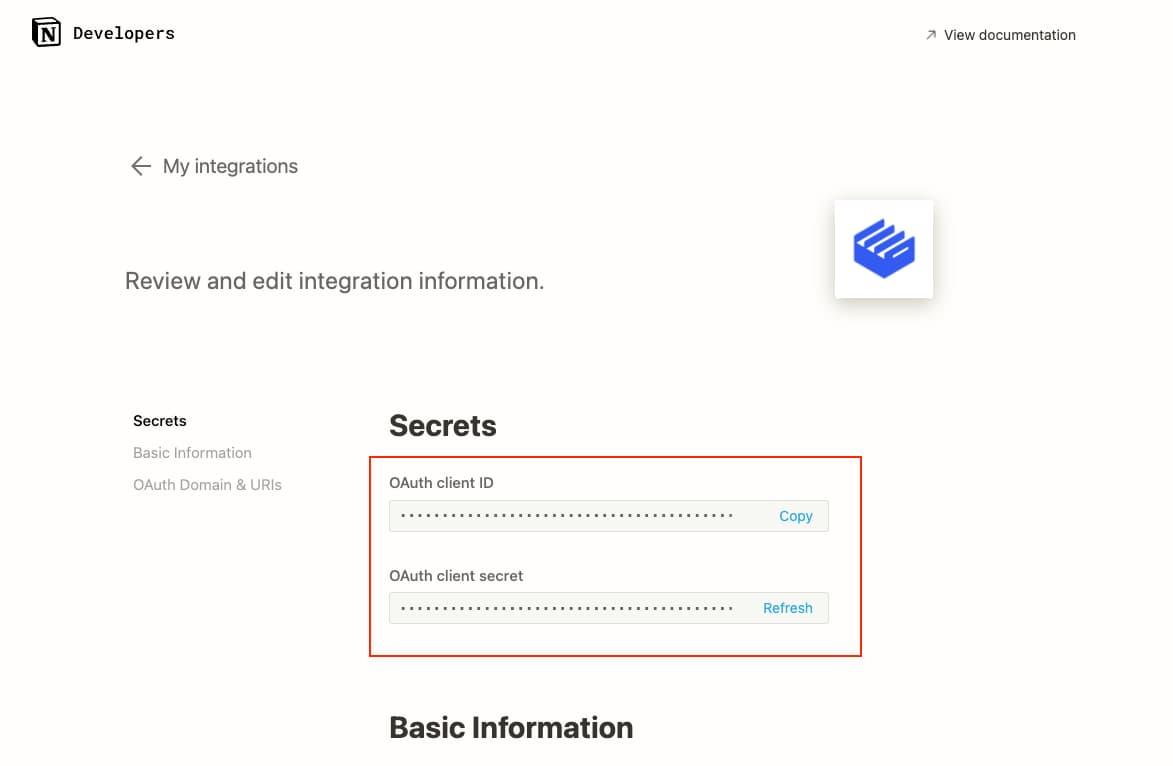 Copying values from the Notion dashboard