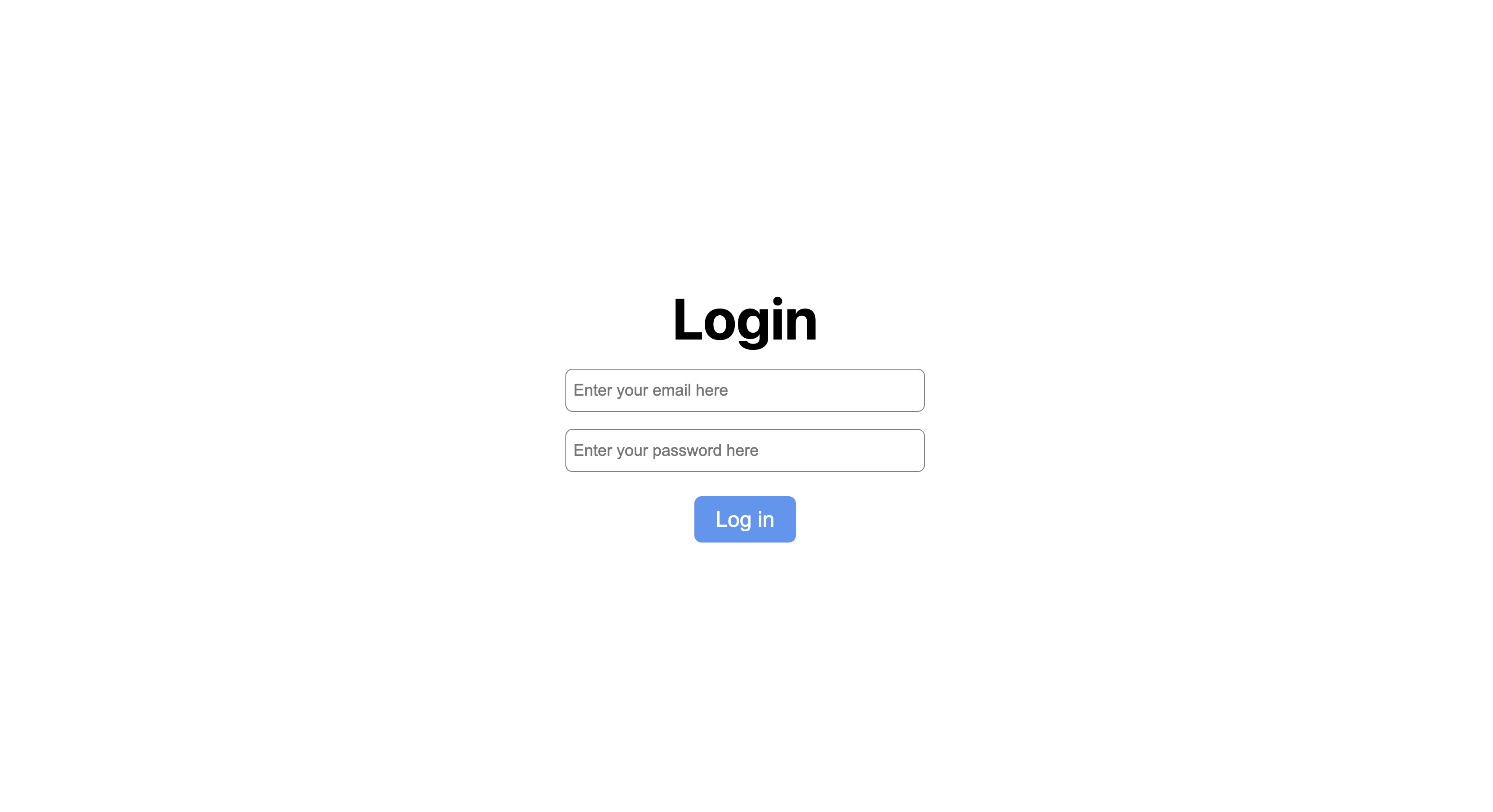 Login page styled