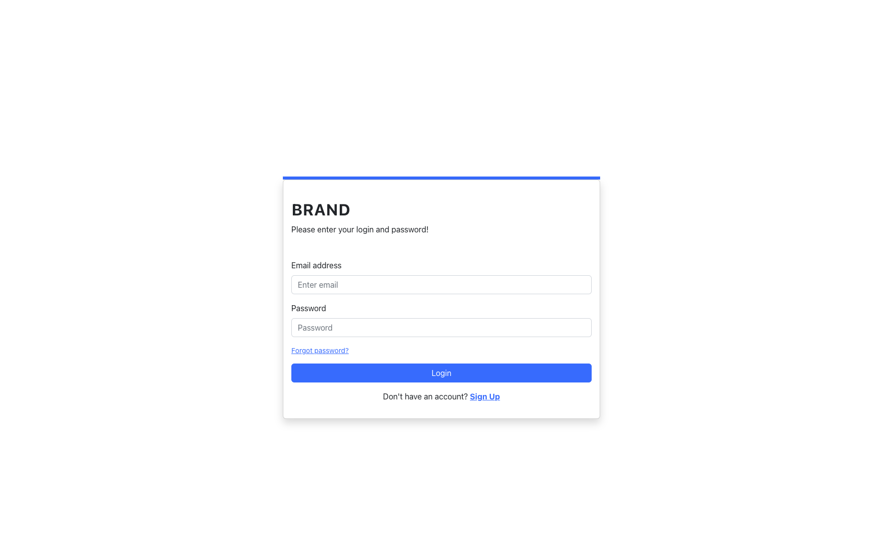 Sign-in page using React-Bootstrap