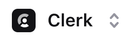 Clerk organization switcher component displaying the avatar and name of the active organization.