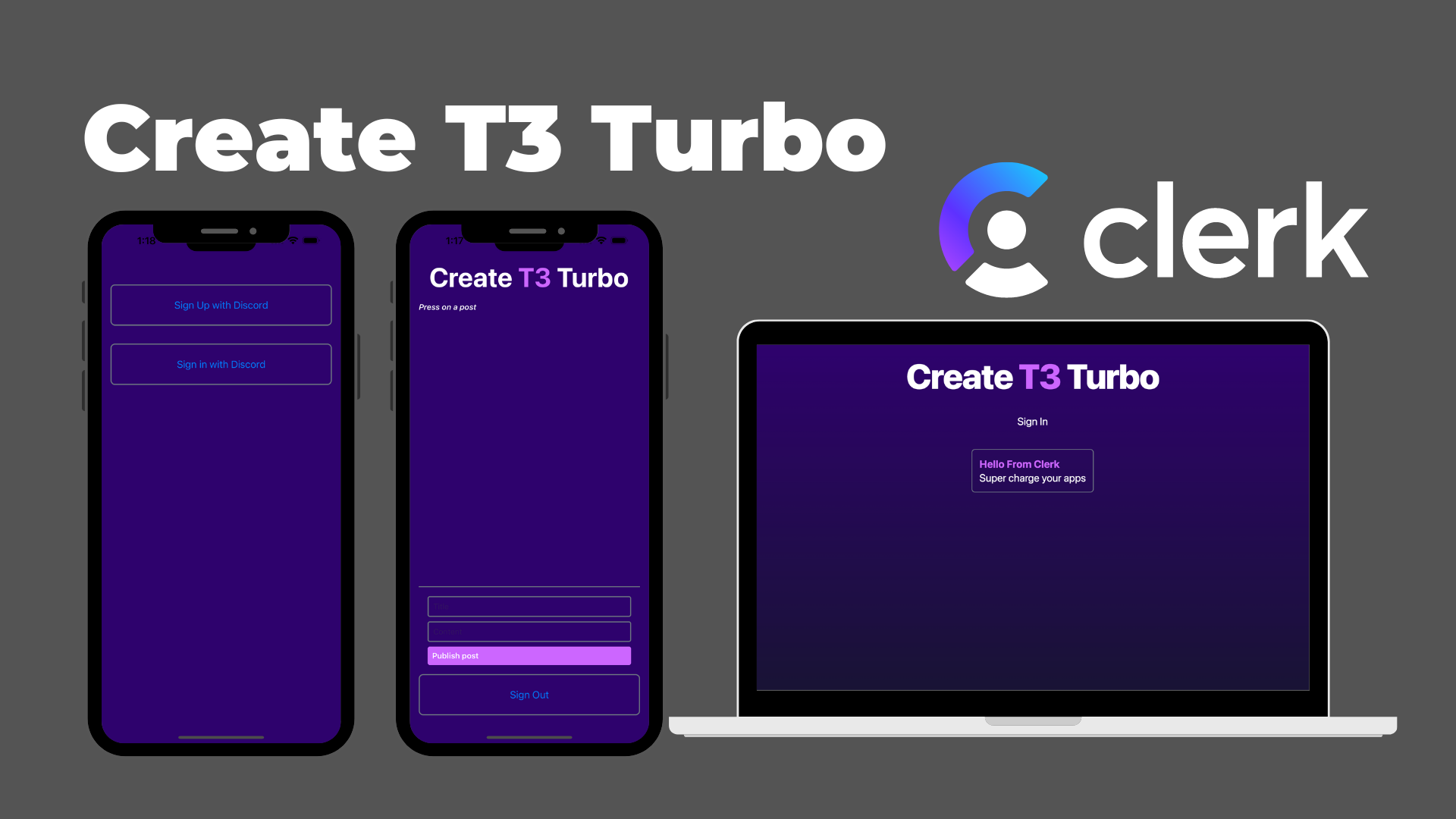 Clerk and Create T3 Turbo