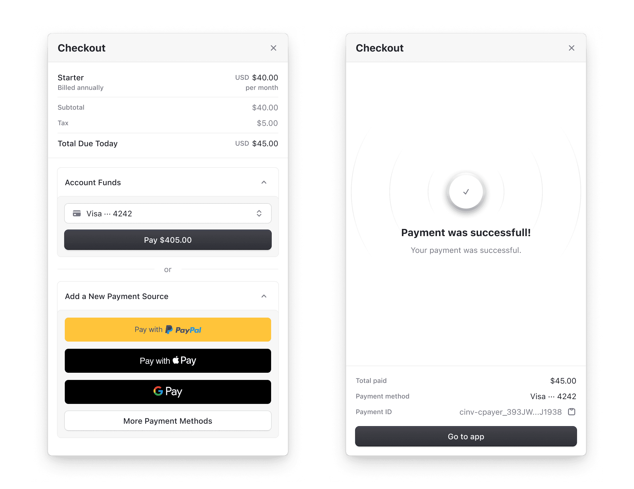 The <CheckoutButton /> component renders a button that opens the checkout drawer.