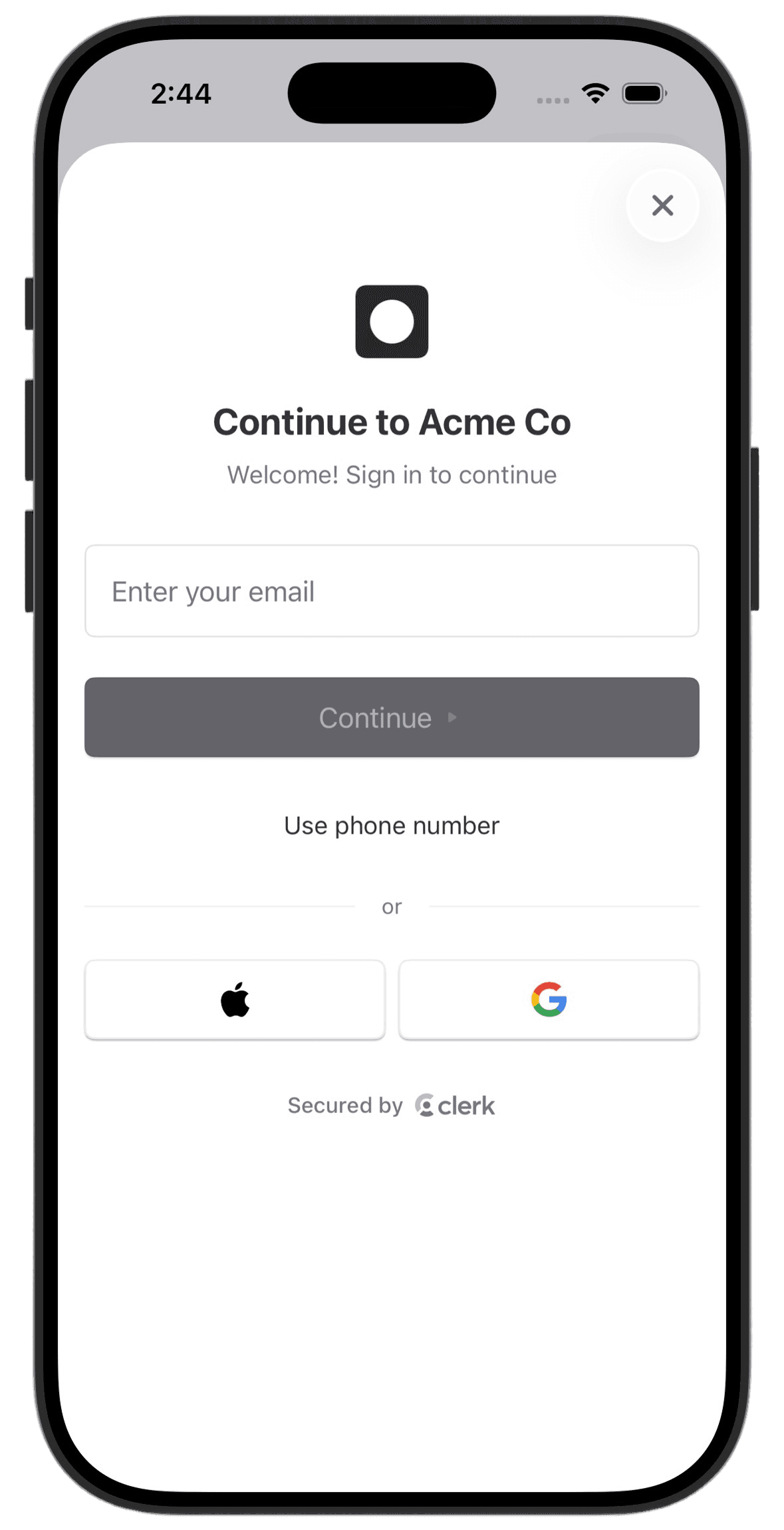 The AuthView renders a comprehensive authentication interface that handles both user sign-in and sign-up flows.